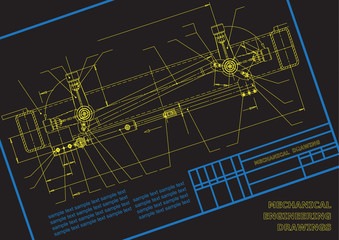 Subject vector background. Mechanical Engineering. Technical illustration. Frame
