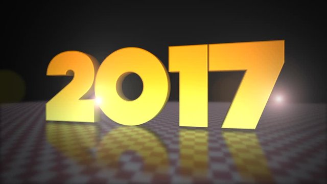 2017 3D Gold Text