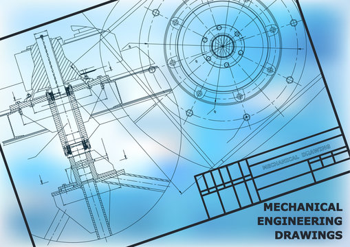 Mechanical engineering drawings. Vector background. Frame