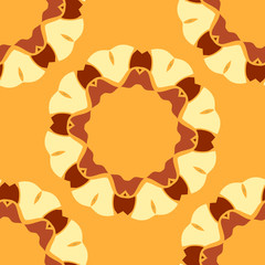 Yellow Vector Mandala. Decorative element for your design, lace ornament, round pattern a lots of details.Oriental style,floral black pattern. Symmetry lace ornament