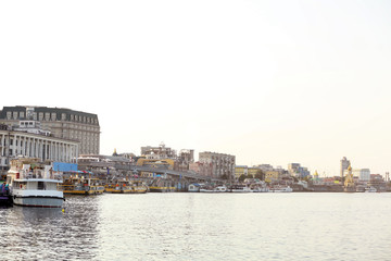 View of river in city