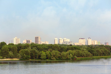 Fototapeta na wymiar View of river in city