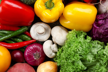 Fresh vegetable mix background