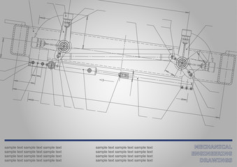 Subject vector background. Mechanical Engineering. Technical illustration. Corporate Identity. Gray