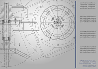 Mechanical engineering drawings. Vector Corporate Identity. Gray