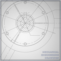 Mechanical engineering drawings. Engineering illustration. Vector gray background. Corporate Identity