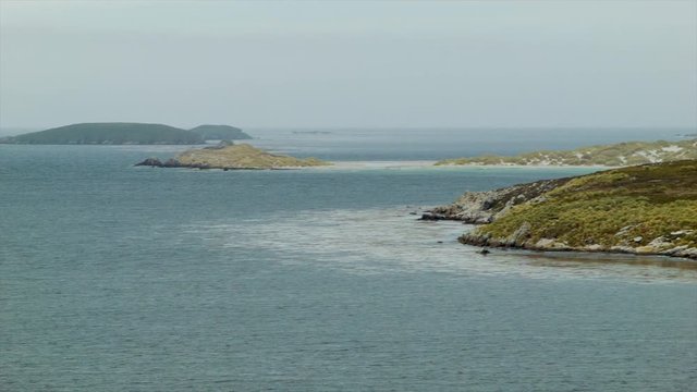 Shores of the Falkland Islands Panning From the South Atlantic towards Port Stanley in the British Overseas Territory