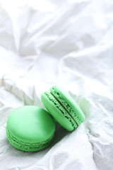 Tasty french green macarons