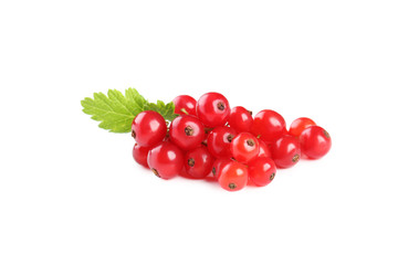 Red currants isolated on a white
