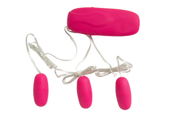 Pink vibrator eggs - sex toy with control panel isolated