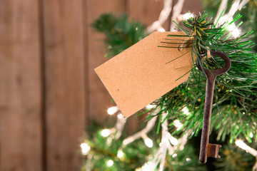 Christmas decoration details, key on the tree