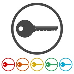 Color key flat sticker set 