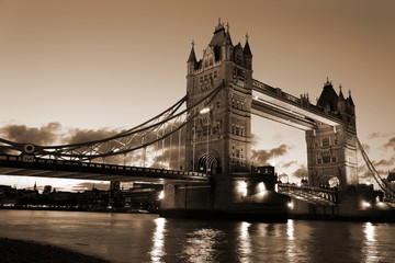 Famous and Beautiful  Evening View of Tower Bridge, London, UK