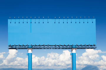 Blank billboard for advertisement with sky, business advertising