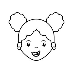 cute girl character icon vector illustration design