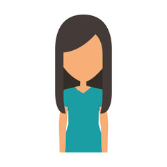 young woman avatar character vector illustration design