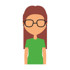 young woman avatar character vector illustration design