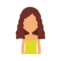 young woman avatar character vector illustration design