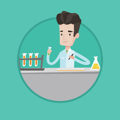 Laboratory assistant working with test tubes.