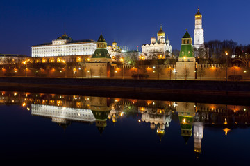 Fototapeta na wymiar Panorama of the Moscow Kremlin in the early morning, Russia