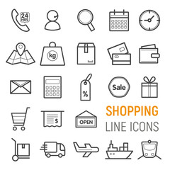 Shopping icons set. Flat illustration style
