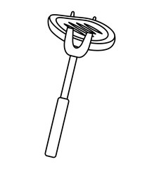 Roasting utensil with meat icon vector illustration design