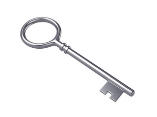 Key Isolated on White Background, 3D rendering