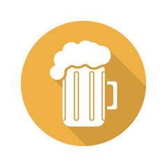 Beer mug flat design long shadow icon