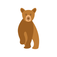 grizzly bear vector illustration style Flat