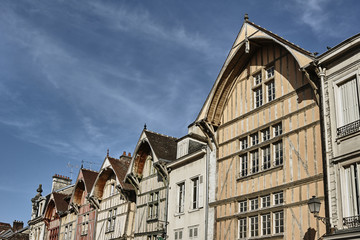 Fototapeta premium tenement house in old town of Troyes, France.