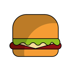 delicious burger isolated icon vector illustration design