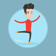 Male figure skater vector illustration.