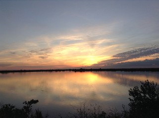 Sunset over salt marsh Cape Canaveral, FL