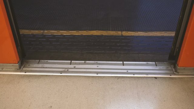 Automatic doors of a subway train wagon