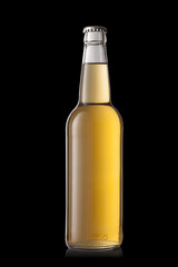 beer bottle, isolated on a black background