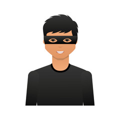 thief avatar character icon vector illustration design