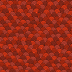 Simple orange doodle pattern. Hand drawn seamless background. Vector illustration.