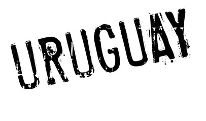 Uruguay stamp rubber grunge