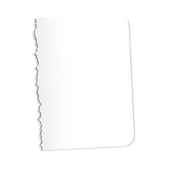 Blank sheet of paper. Vector illustration on a white background. Ragged edge.