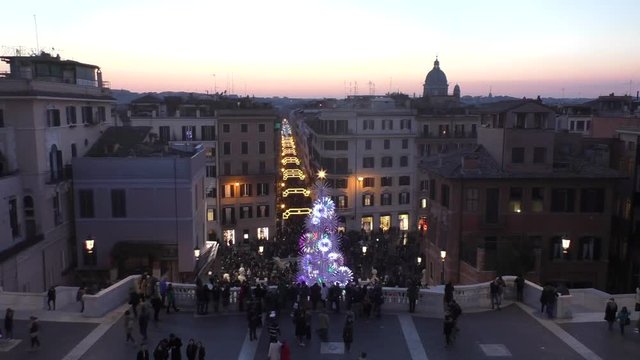 Place d'Espagne en hiver &agrave; Rome, Italie