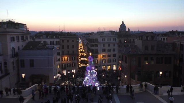 Place d'Espagne en hiver &agrave; Rome, Italie	