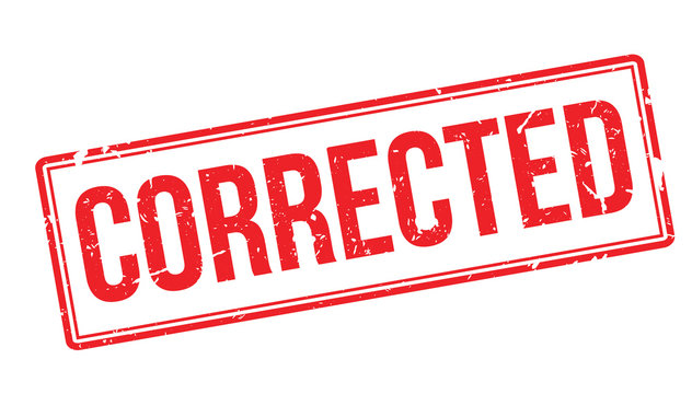 Corrected rubber stamp