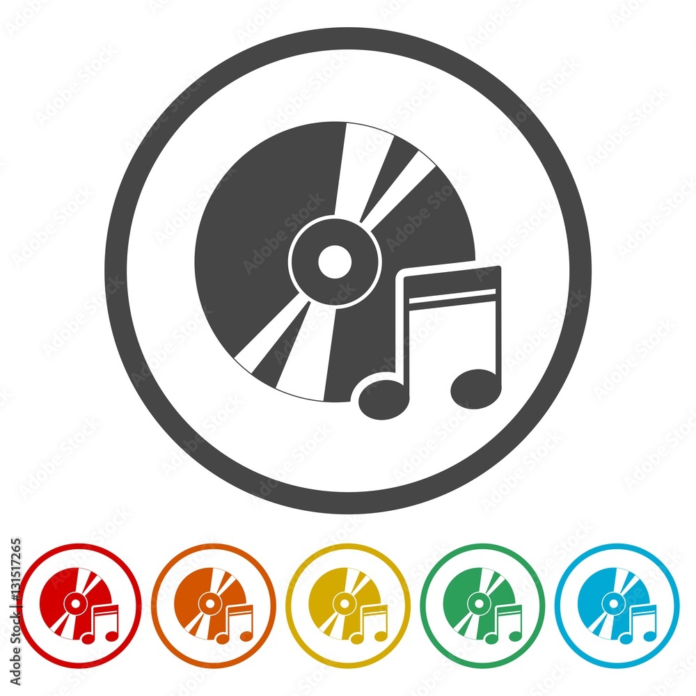 Poster note with disk icons set