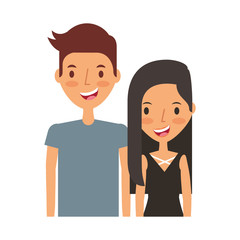 young couple happy icon vector illustration design