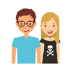 Obraz premium young couple happy icon vector illustration design
