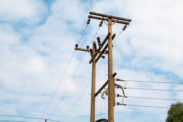 Chaotic mess of a wires on a pillar