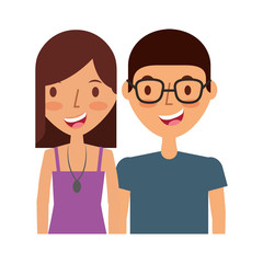 Obraz premium young couple happy icon vector illustration design
