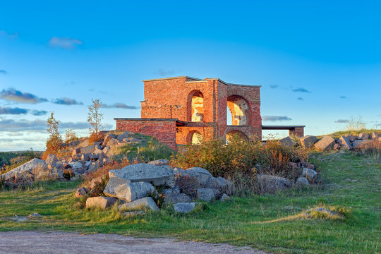 Ruins of Old Russian Fortress Notvikstornet near Bomarsund, Alan