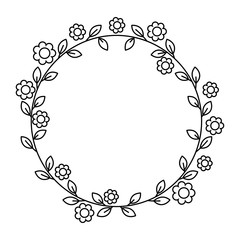 wreath leafs crown icon vector illustration design
