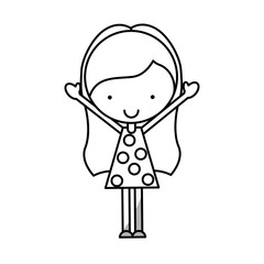 cute little girl character vector illustration design